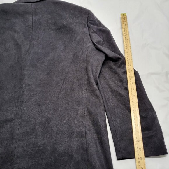 Andrew Fezza Mens Blazer Jacket Faux Suede 44L ( 48" Chest ) Black - Picture 16 of 16
